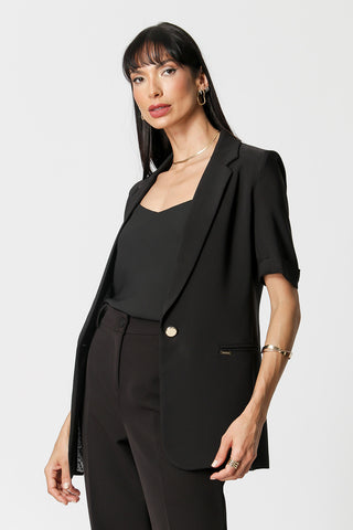 Blazer a medida con mangas midi - NEGRO