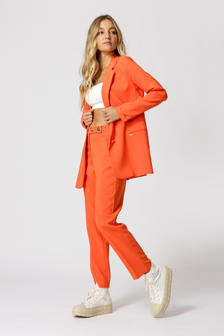 Calça Reta Alfaiataria - LARANJA