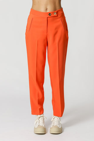 Calça Reta Alfaiataria - LARANJA