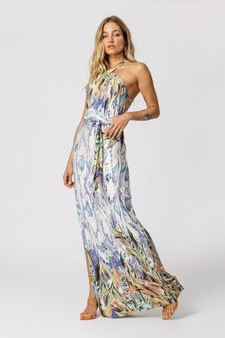Vestido estampado con escote cruzado - AQUA 84673