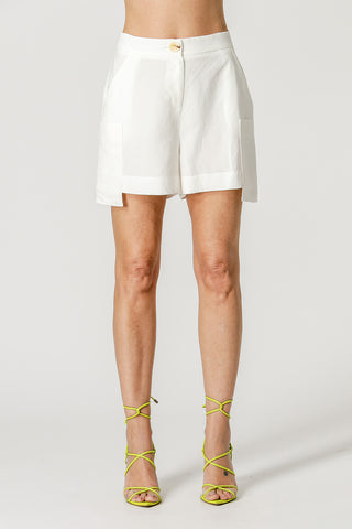 Pantalones cortos con bolsillos cargo - BLANCO ROJO