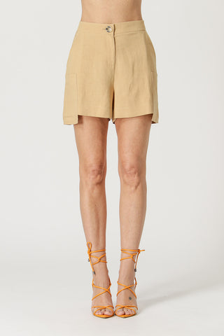 Pantalones cortos con bolsillos cargo - BEIGE ESC