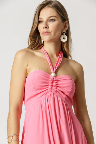 Vestido Longo Frente Única - PINK CLARO