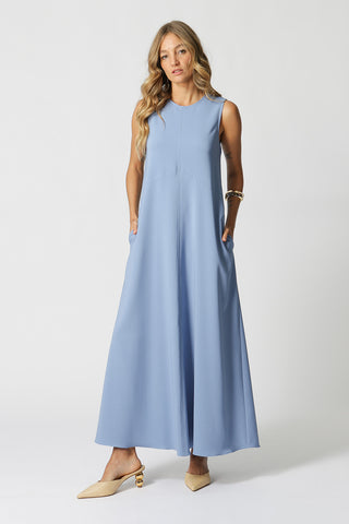 Vestido holgado con aberturas y bolsillos - DENIN
