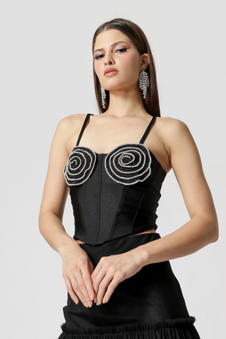 Top Corset Com Alça - PRETO