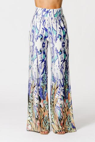 Pantalones anchos estampados - AQUA 84673