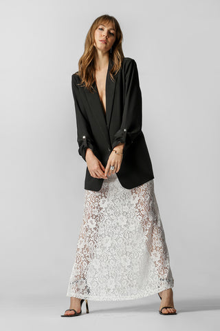 Saia De Renda Com Fenda - OFF WHITE