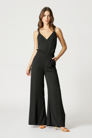 Blusa sin tirantes con cuello en V - NEGRO