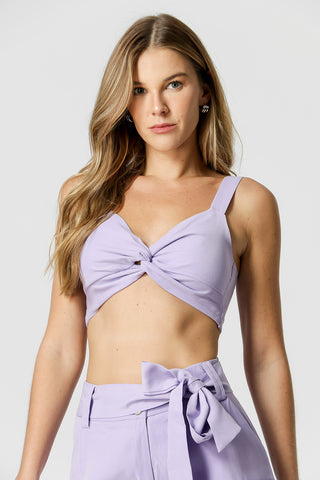 Top Alça Com Twist E Lastex - LILAS CL