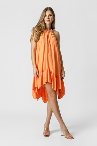 Vestido corto con volantes - SALMAO