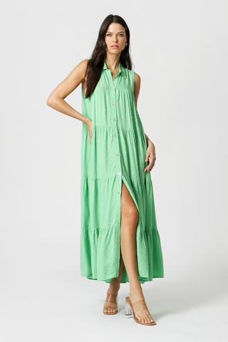 Vestido camisero - VERDE