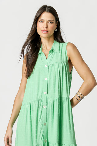 Vestido camisero - VERDE