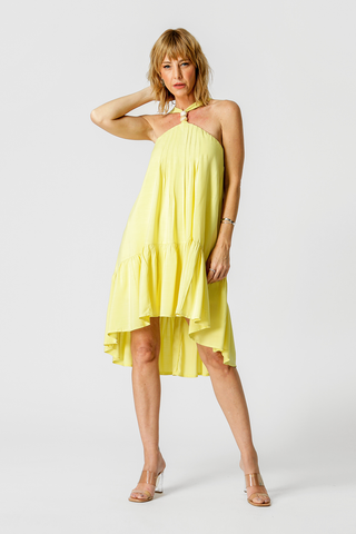 Vestido plisado ancho - PISTACHO