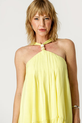 Vestido plisado ancho - PISTACHO