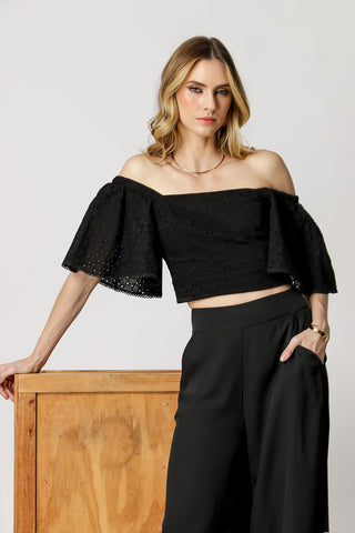 Blusa Cropped Laise - PRETO