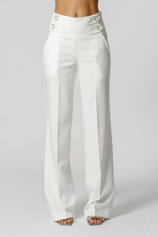 Pantalones rectos de sastre - BLANCO ROJO
