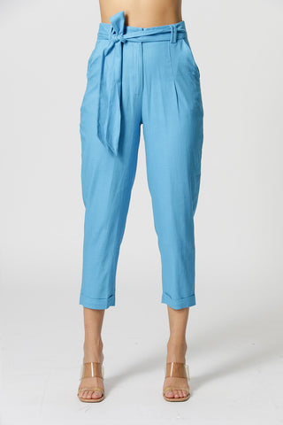 Pantalones deportivos de lino - TURQUESA