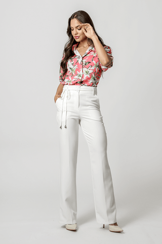 Camisa holgada estampada - FLOR 1193