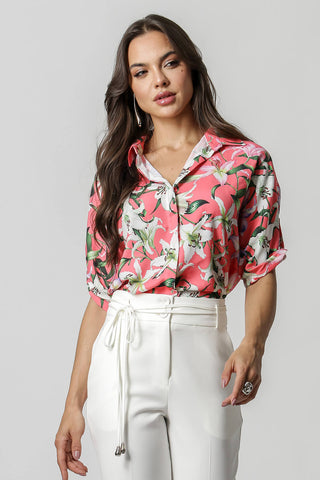Camisa holgada estampada - FLOR 1193