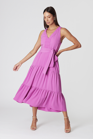 Vestido Midi Decote V - LILAS