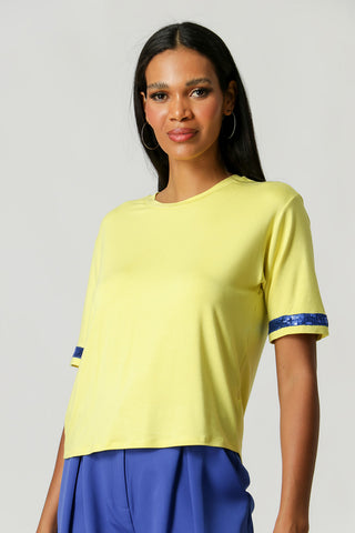 Camiseta Copa con detalle de lentejuelas - AMARILLO 6