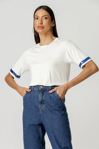 Camiseta Copa con detalle de lentejuelas - CRU
