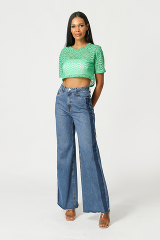 Blusa Cropped Com Transparência - PALMEIRA