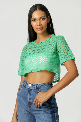 Blusa Cropped Com Transparência - PALMEIRA