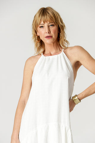 Vestido Com Babados - OFF WHITE