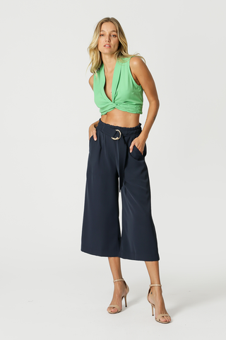 Blusa con solapa - VERDE