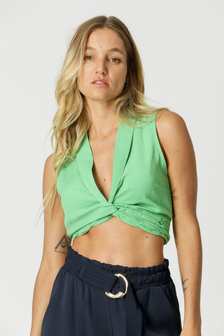 Blusa con solapa - VERDE