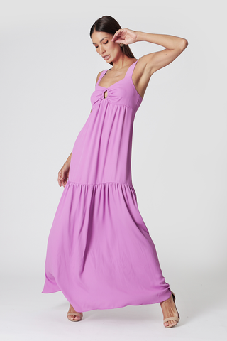 Vestido Longo Barrado - LILAS