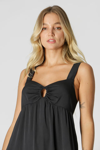 Vestido Longo Barrado - PRETO