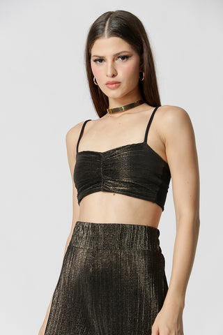 Top Faixa Plissado - PRETO