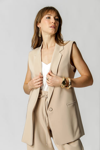 Colete Alfaiataria Longline - AREIA