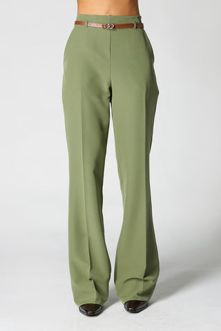 Pantalones rectos de sastre con cinturón - MUSGO