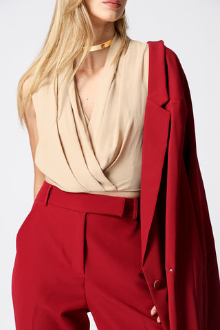 Pantalones minimalistas de tiro recto - WINE ESC