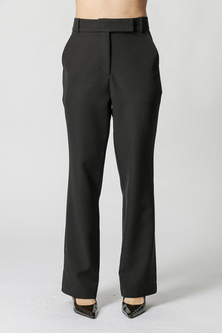Pantalones minimalistas de tiro recto - NEGRO