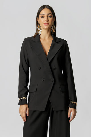 Blazer a medida con 4 botones - NEGRO
