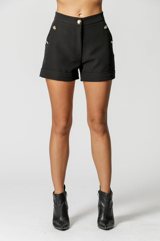 Shorts Com Botões Diferenciado - PRETO