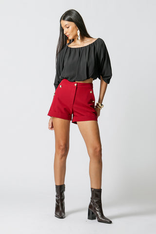 Blusa Balonê Ombro a Ombro - PRETO