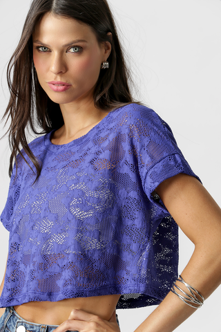 Blusa de rejilla - AZUL KLEIN