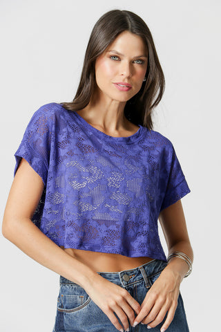 Blusa de rejilla - AZUL KLEIN