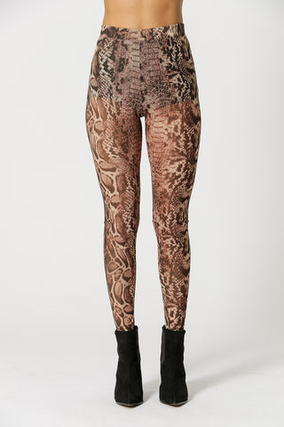 Pantalón de tul estampado segunda piel - MARRÓN 2088