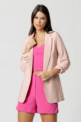 Blazer largo entallado - NUDE