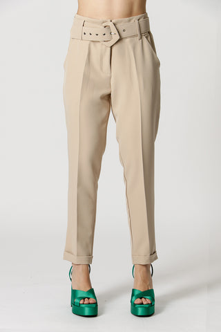 Calça Cenoura De Alfaiataria - AREIA