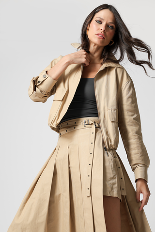 Chaqueta bomber con bolsillos grandes - BEIGE ESC