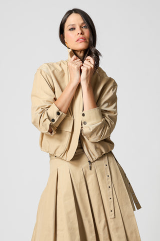 Chaqueta bomber con bolsillos grandes - BEIGE ESC