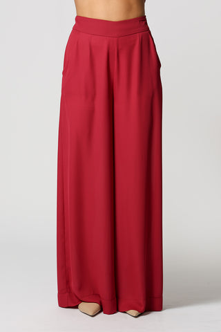 Pantalones anchos con bolsillo para cuchillo - VINO