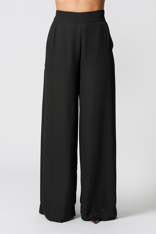 Pantalones anchos con bolsillo para cuchillo - NEGRO